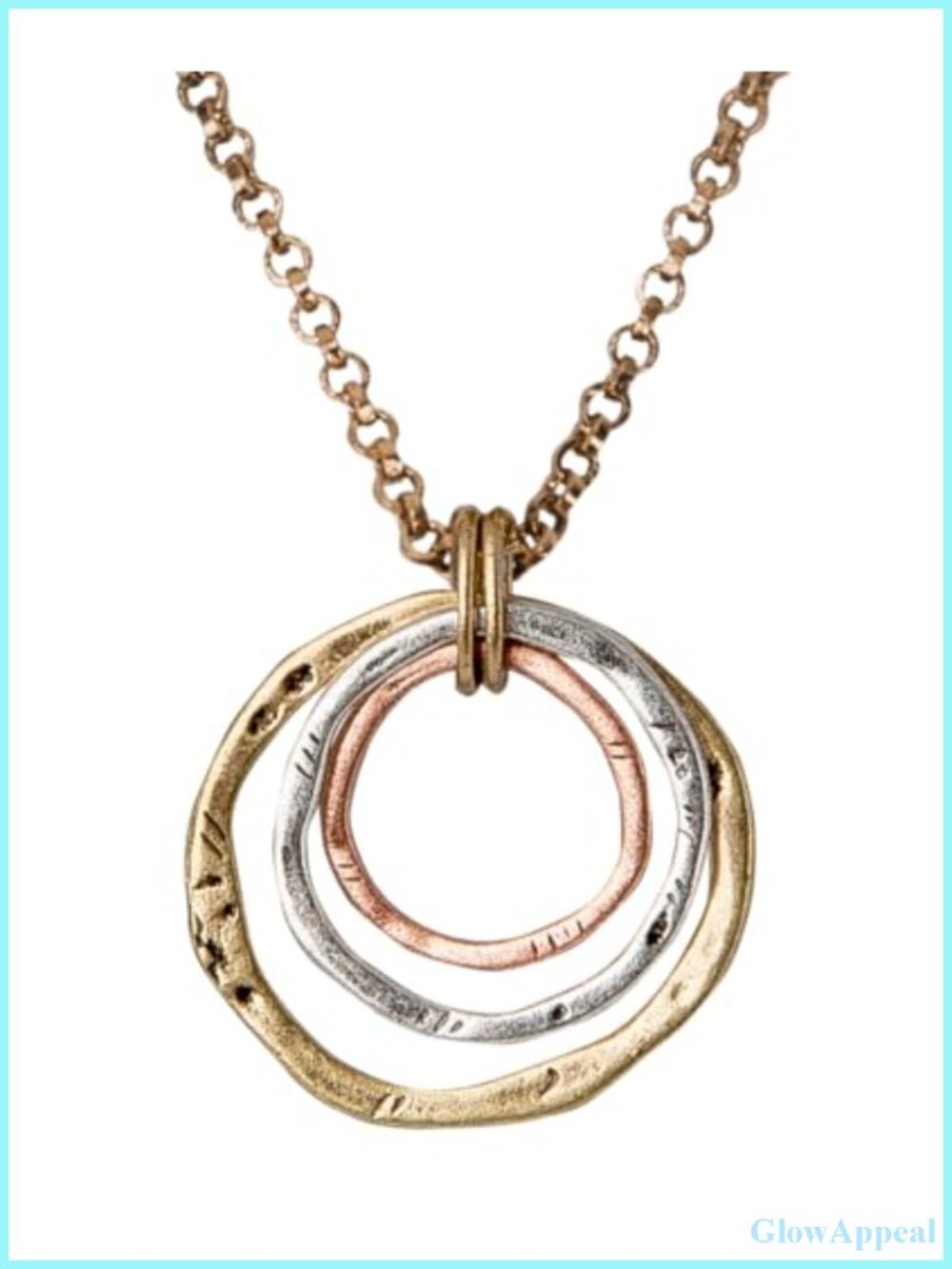 SPUNKYsoul 3 Circle Pendant Necklace Layered Charm Jewelry Gift